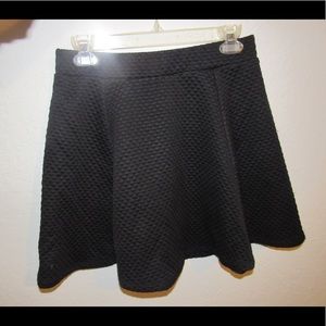 Textured Black Mini Skirt